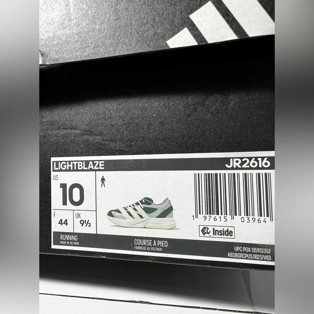 Adidas Men's Lightblaze running Shoes‎ sneakers green silver size 10 #JR2616 - Picture 13 of 13